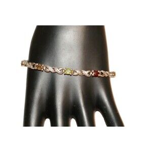 Ross Simons 925 Sterling Silver Smokey Quartz Multi Gemstone Tennis Bracelet